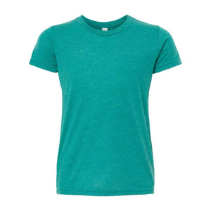 3413Y BELLA + CANVAS Youth Triblend Tee Teal Triblend