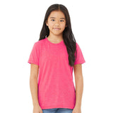 3413Y BELLA + CANVAS Youth Triblend Tee Charity Pink Triblend