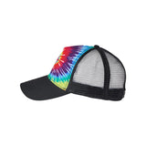 9200 Colortone Tie-Dyed 5-Panel Trucker Cap Reactive Rainbow