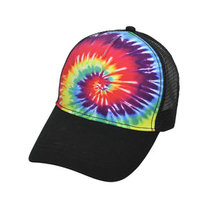 9200 Colortone Tie-Dyed 5-Panel Trucker Cap Reactive Rainbow