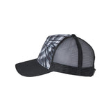 9200 Colortone Tie-Dyed 5-Panel Trucker Cap Spider Black