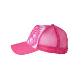 9200 Colortone Tie-Dyed 5-Panel Trucker Cap Spider Pink