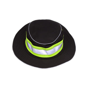 B22-24 Kishigo EV Series® Enhanced Visibility Full Brim Safari Hat Black/ Lime - B22