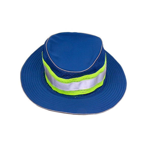 B22-24 Kishigo EV Series® Enhanced Visibility Full Brim Safari Hat Royal Blue/ Lime - B23