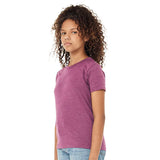 3001YCVC BELLA + CANVAS Youth CVC Jersey Tee Heather Magenta