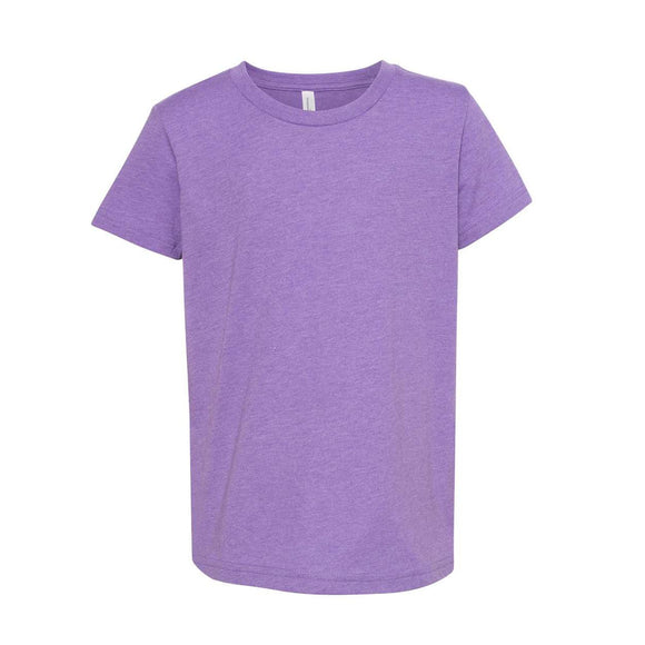 3001YCVC BELLA + CANVAS Youth CVC Jersey Tee Heather Team Purple