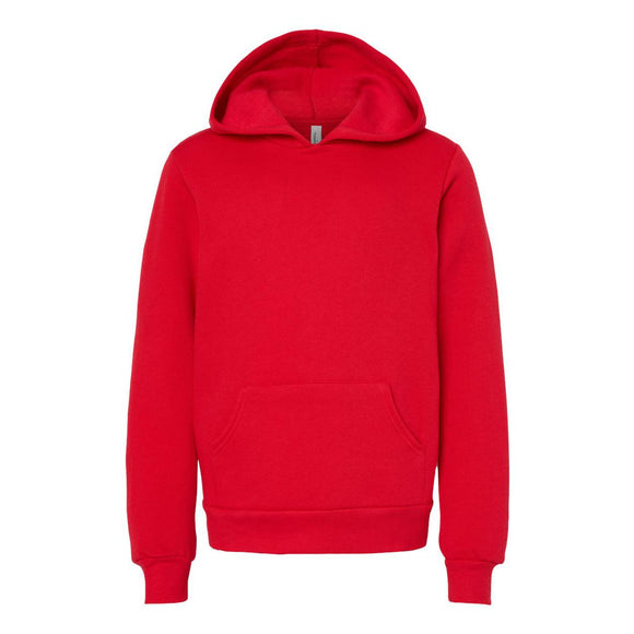 3719Y BELLA + CANVAS Youth Sponge Fleece Hoodie Red