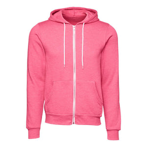 3739 BELLA + CANVAS Sponge Fleece Full-Zip Hoodie Heather Charity Pink