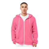 3739 BELLA + CANVAS Sponge Fleece Full-Zip Hoodie Heather Charity Pink