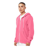 3739 BELLA + CANVAS Sponge Fleece Full-Zip Hoodie Heather Charity Pink