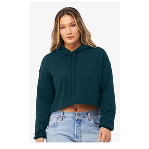 7502 BELLA + CANVAS Women's Crop Fleece Hoodie Atlantic