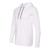 987 Gildan Softstyle® Lightweight Hooded Long Sleeve T-Shirt White/ Dark Grey