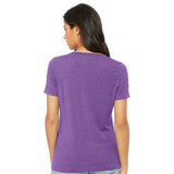 6415 BELLA + CANVAS Women's Relaxed Triblend Short Sleeve V-Neck Tee Purple Triblend