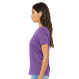 6415 BELLA + CANVAS Women's Relaxed Triblend Short Sleeve V-Neck Tee Purple Triblend