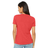 6415 BELLA + CANVAS Women's Relaxed Triblend Short Sleeve V-Neck Tee Red Triblend