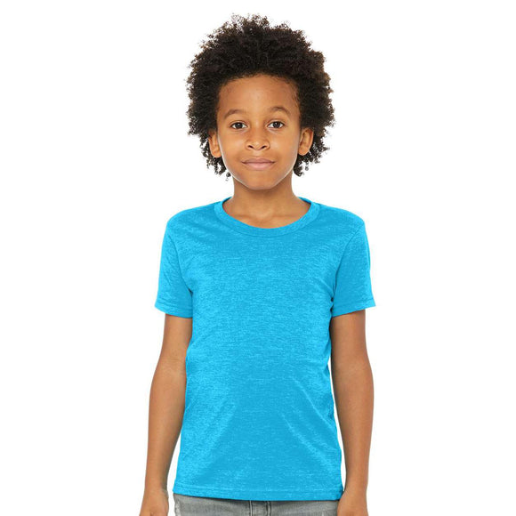 3001YCVC BELLA + CANVAS Youth CVC Jersey Tee Neon Blue