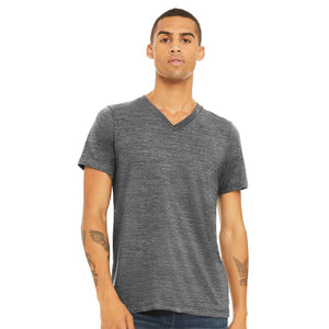 3655 BELLA + CANVAS Textured Jersey V-Neck Tee Asphalt Slub