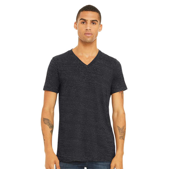 3655 BELLA + CANVAS Textured Jersey V-Neck Tee Charcoal Black Slub