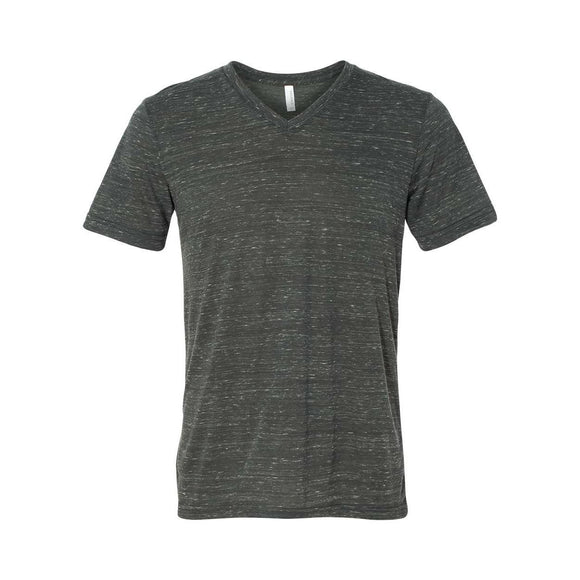 3655 BELLA + CANVAS Textured Jersey V-Neck Tee Charcoal Marble