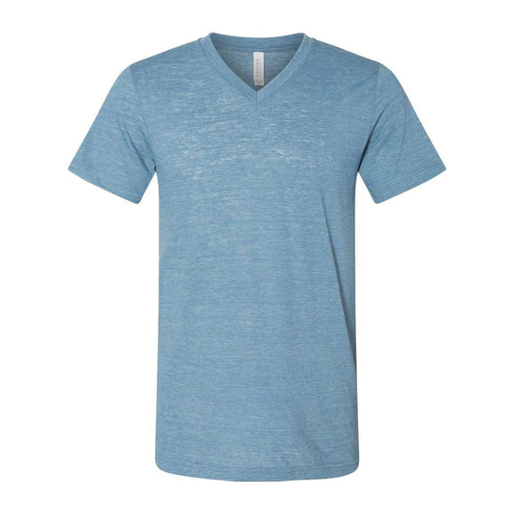 3655 BELLA + CANVAS Textured Jersey V-Neck Tee Denim Slub