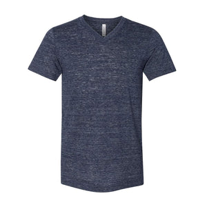 3655 BELLA + CANVAS Textured Jersey V-Neck Tee Navy Slub