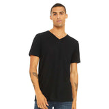 3655 BELLA + CANVAS Textured Jersey V-Neck Tee Solid Black Slub