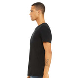 3655 BELLA + CANVAS Textured Jersey V-Neck Tee Solid Black Slub