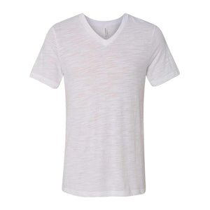 3655 BELLA + CANVAS Textured Jersey V-Neck Tee White Slub