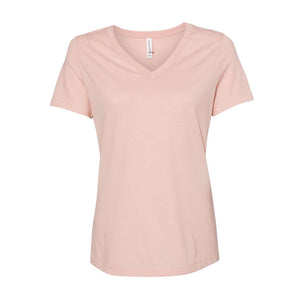 6405CVC BELLA + CANVAS Women's Relaxed Heather CVC V-Neck Tee Heather Peach