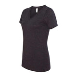 6415 BELLA + CANVAS Women's Relaxed Triblend Short Sleeve V-Neck Tee Charcoal Black Triblend