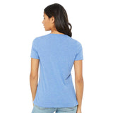 6415 BELLA + CANVAS Women's Relaxed Triblend Short Sleeve V-Neck Tee Blue Triblend