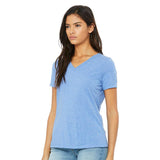 6415 BELLA + CANVAS Women's Relaxed Triblend Short Sleeve V-Neck Tee Blue Triblend