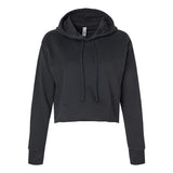 9384 Next Level Women's Laguna Sueded Raw Edge Crop Hoodie Black