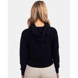 9384 Next Level Women's Laguna Sueded Raw Edge Crop Hoodie Black