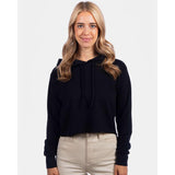 9384 Next Level Women's Laguna Sueded Raw Edge Crop Hoodie Black