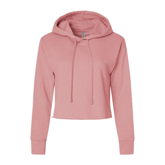 9384 Next Level Women's Laguna Sueded Raw Edge Crop Hoodie Desert Pink