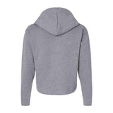 9384 Next Level Women's Laguna Sueded Raw Edge Crop Hoodie Heather Grey