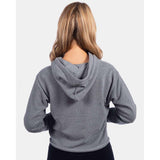 9384 Next Level Women's Laguna Sueded Raw Edge Crop Hoodie Heather Grey