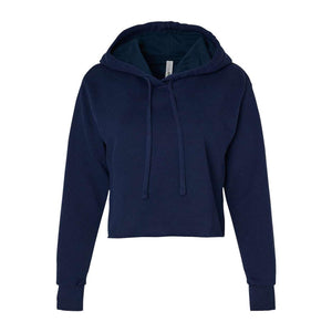 9384 Next Level Women's Laguna Sueded Raw Edge Crop Hoodie Midnight Navy