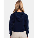 9384 Next Level Women's Laguna Sueded Raw Edge Crop Hoodie Midnight Navy