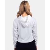 9384 Next Level Women's Laguna Sueded Raw Edge Crop Hoodie White