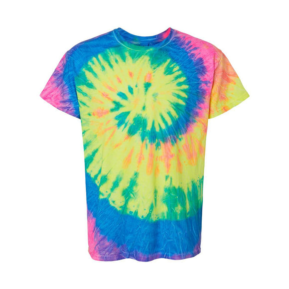 1000 Colortone Multi-Color Tie-Dyed T-Shirt Neon Rainbow