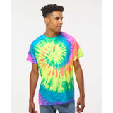 1000 Colortone Multi-Color Tie-Dyed T-Shirt Neon Rainbow