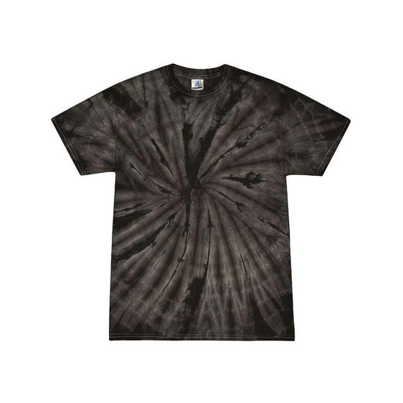 1000 Colortone Multi-Color Tie-Dyed T-Shirt Spider Black