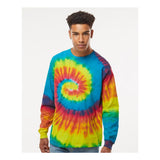 2000 Colortone Tie-Dyed Long Sleeve T-Shirt Reactive Rainbow