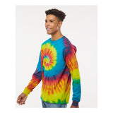 2000 Colortone Tie-Dyed Long Sleeve T-Shirt Reactive Rainbow