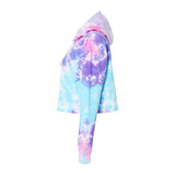 8333 Colortone Women's Tie-Dyed Crop Hooded Sweatshirt Cotton Candy