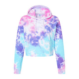 8333 Colortone Women's Tie-Dyed Crop Hooded Sweatshirt Cotton Candy