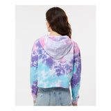 8333 Colortone Women's Tie-Dyed Crop Hooded Sweatshirt Cotton Candy