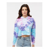 8333 Colortone Women's Tie-Dyed Crop Hooded Sweatshirt Cotton Candy